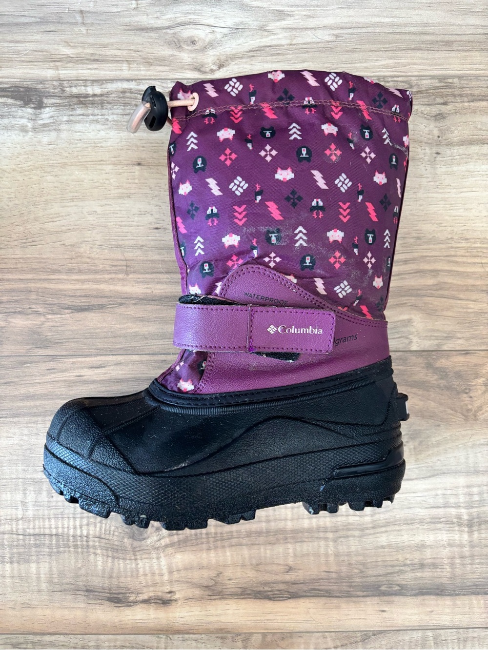 Columbia Kids' Purple Patterned Waterproof Snow Boot